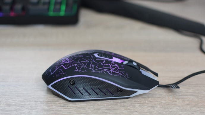 A side view of the Asda Tech gaming mouse.