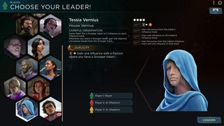 The leader selection screen in Dune Imperium's Rise Of Ix expansion.