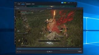 Steam's Game Recording interface for editing and sharing gameplay videos, showing an Elden Ring clip in the making.