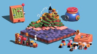 A pulsing blocky toy landscape on which you can make music in ODDADA.