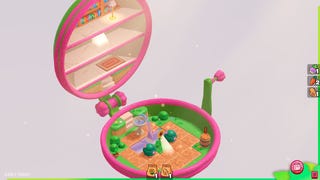 A tiny garden inside a Polly Pocket-style children's toy in Tiny Garden.