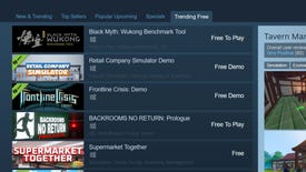 A screenshot of Steam's Trending Free tab from August 2024